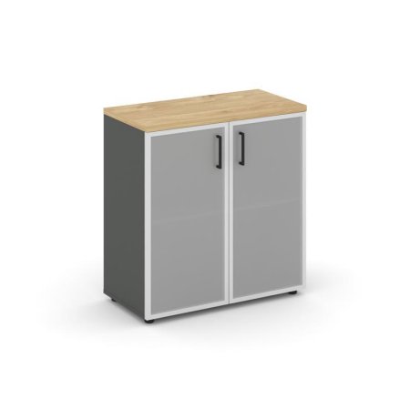 Шкаф низкий широкий SN.STS.E-303 (796х400х833) (Антрацит/Тиквуд Светлый/Сатин)