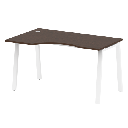 Стол криволинейный левый Metal System Style БА.СА-2 Л 1400x900x750 (Венге Цаво/Белый металл)
