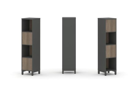 Набор стеллажа 2-х сторонний, 4 яруса SN.NSD-411 (387х400х1615) (Антрацит/Вяз Благородный/Металл Антрацит)