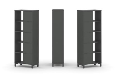 Набор стеллажа 2-х сторонний, 5 ярусов SN.NSD-521 (754х400х1982) (Антрацит/Металл Антрацит)