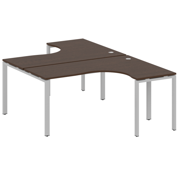 Рабочая станция криволинейная Metal System Style БП.РАС-СА-2.4 1600x2435x750 (Венге Цаво/Серый металл)