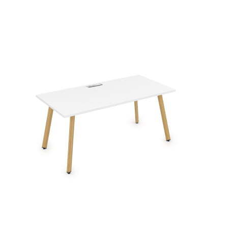 10СР.079 Стол рабочий, прямолинейный (1400x700x750) (Белый премиумIron Wood)