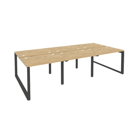 Рабочая станция на О-образном м/к Onix O.MO-D.RS-6.1.7 2940x1475x750 (Тиквуд Светлый/Черный металл)