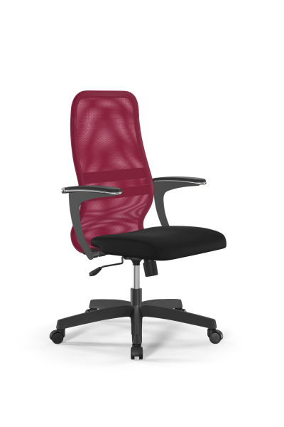 Кресло для руководителя Метта Sit 8 B2-8U - X1+UMF(X1) /Uh00/Wh00/U1mL-b(M09.B02.G15.W01) (Красный | Черный)