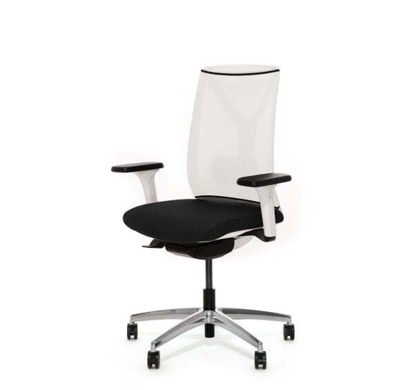 DION M WW Кресло синх. белая спинка (Черный | Белый)