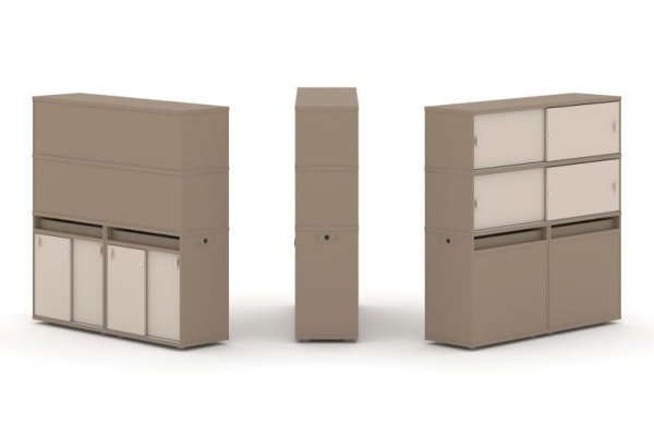 Тумба двойная + высокая надставка ES.NB.2V-8 (1500х410х1520) (Латте/Капучино)