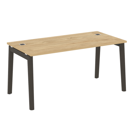 Стол руководителя на деревянных опорах Onix Wood Direct OW.SRR-4.8 1580x800x750 (Тиквуд Светлый/Дуб Темный)