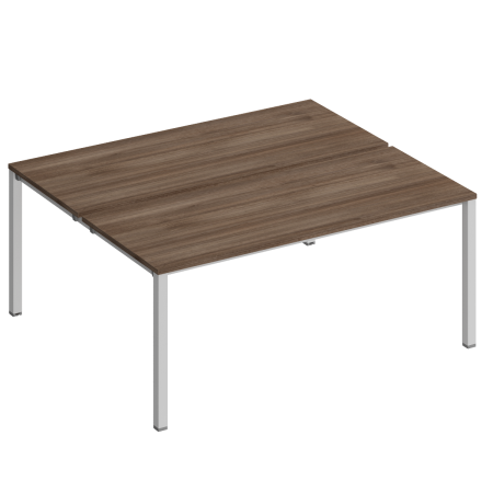 Рабочая станция на металлокаркасе КФ (2х160) Комфорт КФ К.1146 1600x1540x750 (Дуб шамони темныйСерый)