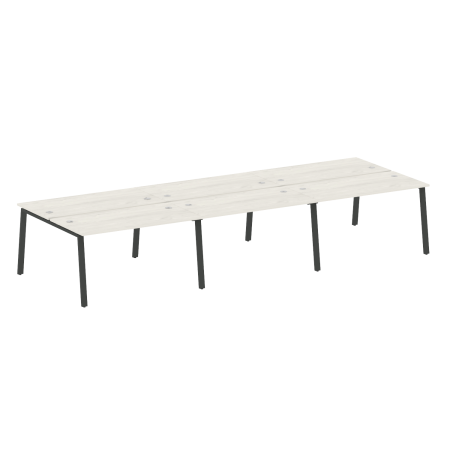 Рабочая станция на 6 рабочих места на А-образном м/к Metal System Style БА.СМ-6.3 4200x1475x750 (Дуб наварра/Антрацит металл)