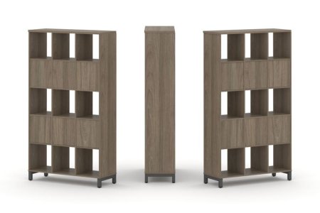 Набор стеллажа 2-х сторонний, 5 ярусов SN.NSD-531 (1121х400х1982) (Вяз Благородный/Металл Антрацит)