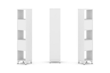 Набор стеллажа 1 сторонний, 5 ярусов SN.NS-511 (387х400х1982) (Белый/Металл Белый)