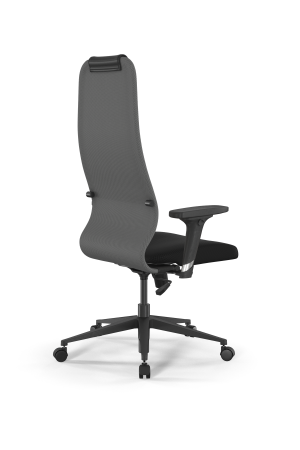 Кресло для руководителя Метта Sit 8 B1-10D - UMF(X1) /Uh02/Wh00/D02P(M09.B11.G19.W02) (Светло-серый | Черный)