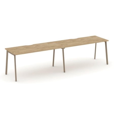 Рабочая станция 2 места ES.RS-2.4-VP (3160х730х750) (Тиквуд Светлый/Металл Латте)