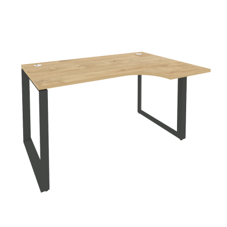 Стол эргономичный правый на О-образном м/к Onix O.MO-SA-2R 1380x980x750 (Тиквуд Светлый/Черный металл)