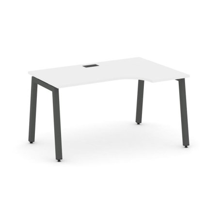 Стол рабочий эргономичный SN-5A.SPA-012(R) (1580х700/980х750) (Белый/Металл Антрацит)