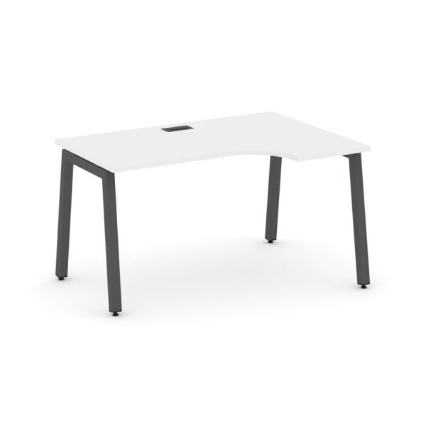 Стол рабочий эргономичный SN-5A.SPA-001(R) (1380х600/980х750) (Белый/Металл Антрацит)