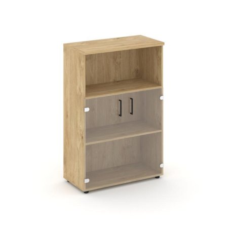 Шкаф средний широкий SN.STS-202 (796х400х1203) (Тиквуд Светлый/Прозрачный)