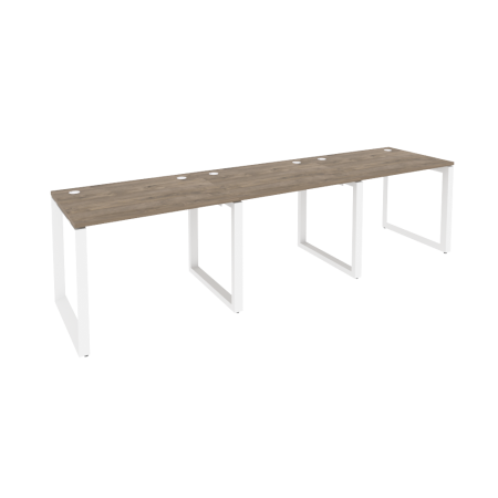 Рабочая станция на О-образном м/к Onix O.MO-RS-3.1.7 2940x720x750 (Тиквуд Темный/Белый Металл)