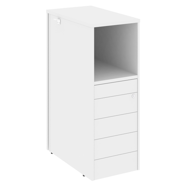 Тумба 5 ящиков TIP-ON проходная,  средняя Onix O.R-TV-5TIP 436x767x1185 (Белый Бриллиант)