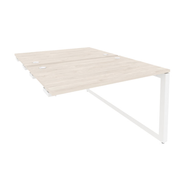 Стол-приставка двойной на О-образном м/к к опорным элем. Onix O.MO-D.SPR-2.8 1180x1635x750 (Денвер Светлый/Белый Металл)