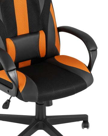 Кресло игровое TopChairs ST-CYBER 9 черный/оранжевый (Геймерское кресло ST-CYBER 9 оранжевый)