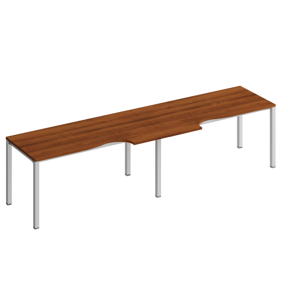 Рабочая станция со столами эргоном. на металлокаркасе КФ (2х160) Комфорт КФ К.1139-2 3200x900x750 (Французский орехСерый)