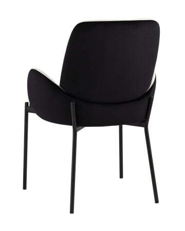 Стул Дивора велюр молочный с черной спинкой (Стул Дивора молочный, черный)