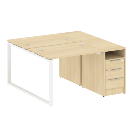 Рабочая станция Metal System Style БО.РС-СТП-2.1 1412x1475x750 (Акация/Белый металл)