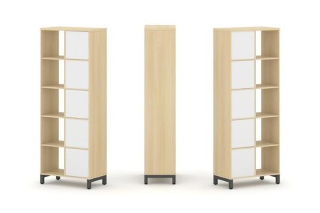 Набор стеллажа 2-х сторонний, 5 ярусов SN.NSD-521 (754х400х1982) (Акация Лорка/Белый/Металл Антрацит)