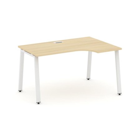 Стол рабочий эргономичный SN-6A.SPA-012(R) (1580х700/980х750) (Акация Лорка/Металл Белый)