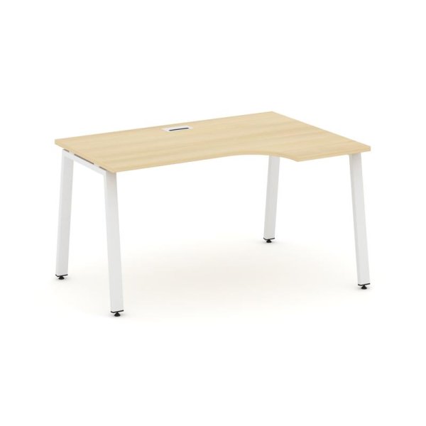 Стол рабочий эргономичный SN-6A.SPA-001(R) (1380х600/980х750) (Акация Лорка/Металл Белый)