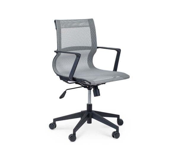 Кресло офисное / Вита LB / черный пластик / серая сетка (Серый)