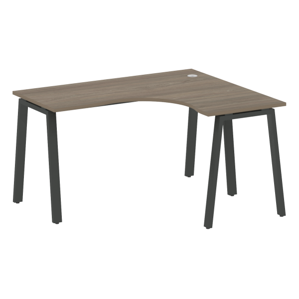 Стол криволинейный правый Metal System Style БА.СА-3 Пр 1400x1200x750 (Вяз/Антрацит металл)