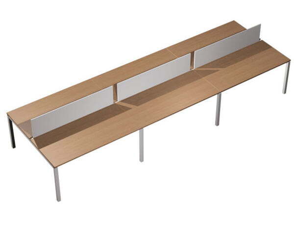 Рабочая станция с настольными экранами ДСП  Profiquadro КВ 0131-3 БВ 3600x1570x750 (Белый премиум / Вишня скандинавскаяСерый)