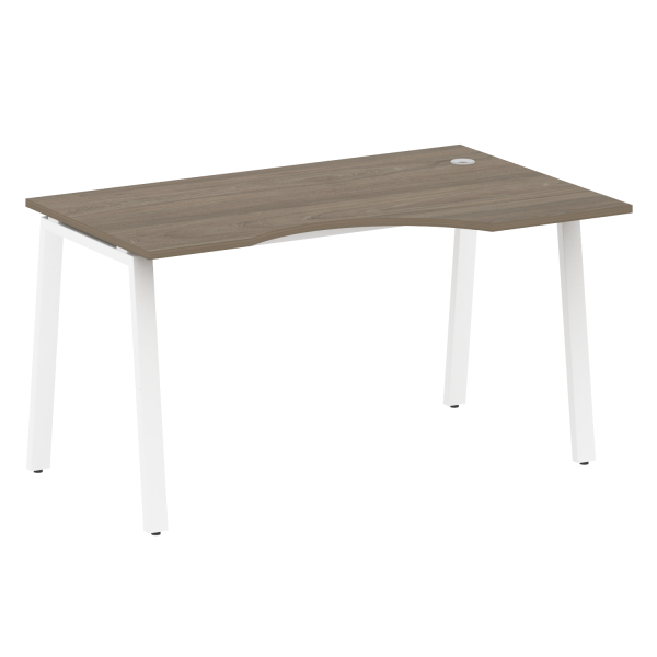 Стол криволинейный правый Metal System Style БА.СА-2 Пр 1400x900x750 (Вяз/Белый металл)