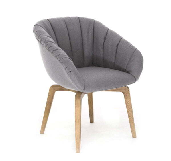 ALMA W SOFT Кресло для посетителей дерево (Светло-серый)