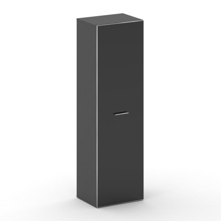 Шкаф средний высокий универсальный Cross CR.SM-102 white (600x460x2000) (Базальт UM-Лакобель Черный)