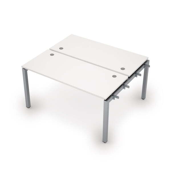 6МБН.5269 Бенч-система на 2 рабочих места, начальный модуль (1400x1235x750) (Белый/Алюминий матовый)