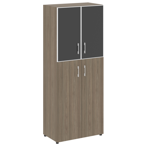 Шкаф для документов со стеклом черным LT.ST-1.7 R Black (Вяз Благородный)