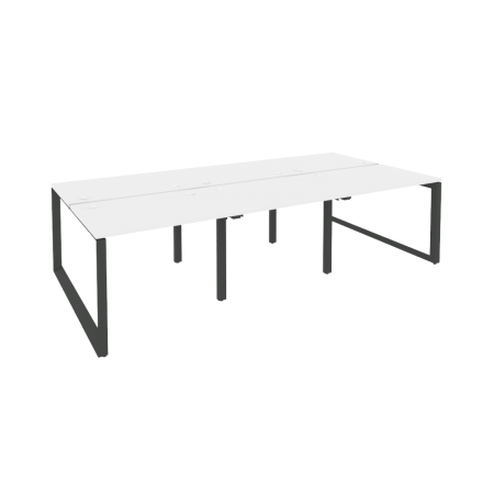 Рабочая станция на О-образном м/к Onix O.MO-D.RS-6.1.7 2940x1475x750 (Белый Бриллиант/Черный металл)