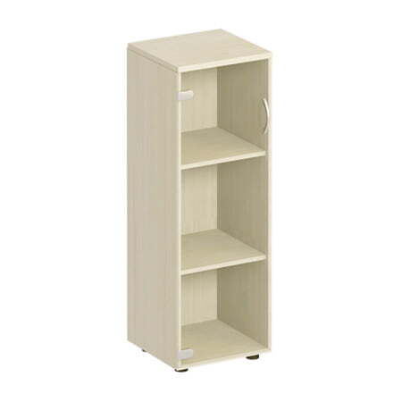 Шкаф для документов средний узкий с прозрачным стеклом Комфорт МП2 К 358 400x380x1230 (Дуб шамони светлый)