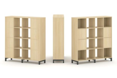 Набор стеллажа 1 сторонний, 4 яруса SN.NS-441 (1488х400х1615) (Акация Лорка/Металл Антрацит)