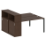 Рабочая станция с опорным шкафом-купе Metal System Style БП.РС-СШК-2.3 1810x1475x1098 (Дуб Наварра/Серый металл)