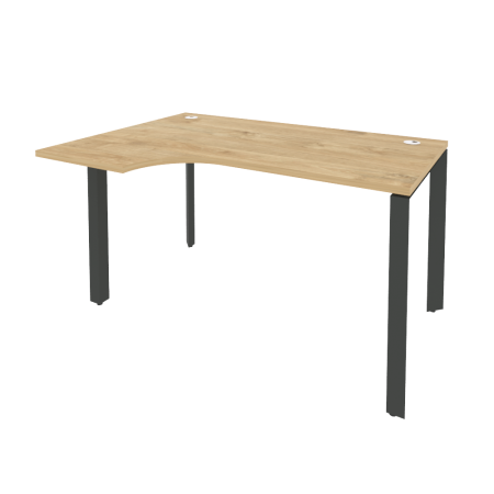 Стол эргономичный левый на П-образном м/к Onix O.MP-SA-2L 1380x980x750 (Тиквуд Светлый/Черный металл)