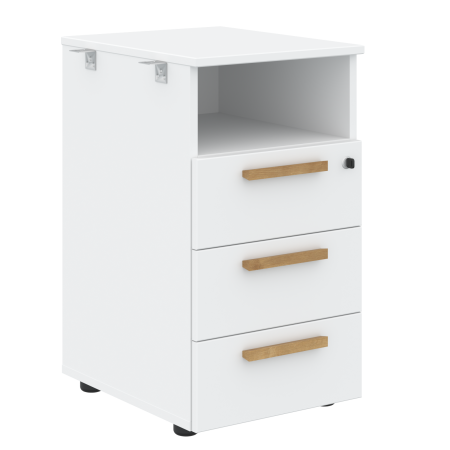 Тумба приставная Forta FLC-3D.1 408x733x504 (Белый премиум)