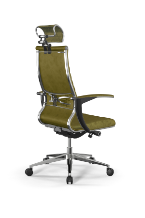 Кресло для руководителя Метта Samurai L2-13U - GoyaLE /Kc31/Wm31/U0mV-mL/H2cV-3D(M26.B32.G25.W03) (Оливковый)