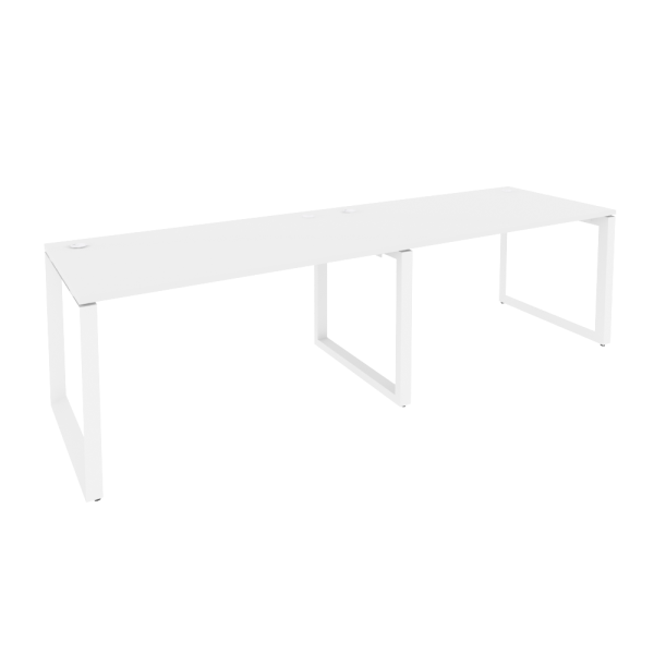 Рабочая станция на О-образном м/к Onix O.MO-RS-2.3.8 2760x800x750 (Белый Бриллиант/Белый Металл)