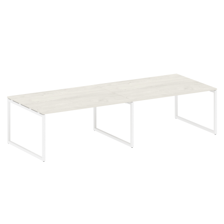 Переговорный стол 2 столешницы Metal System Style БО.ПРГ-2.4 3200x1235x750 (Акация/Антрацит металл)