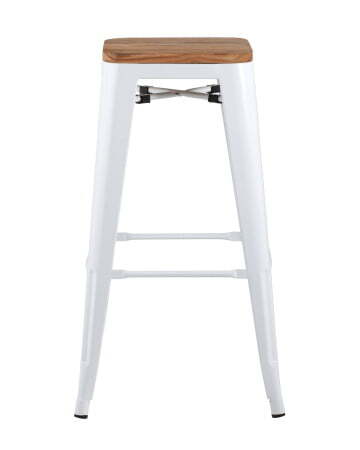 Стул барный TOLIX WOOD белый глянцевый (Стул барный Tolix белый глянцевый)