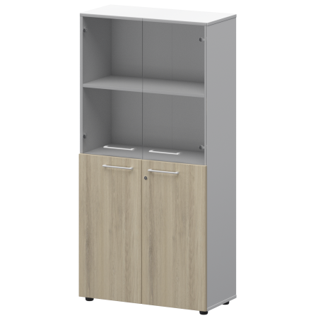 Шкаф высокий комб. Кортез СМШ48.28F.28S(Б) 792x362x1595 (Кронберг/Белый)